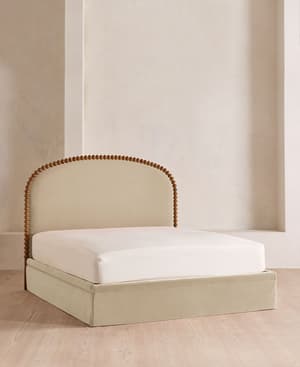 Mika Bed - King - Velvet - Oyster - UK - Listing Image