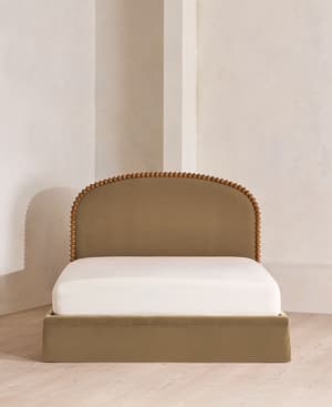 Mika Bed - King - Velvet - Truffle - UK - Hover Image