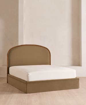 Mika Bed - Queen - Velvet - Truffle - US - Listing Image