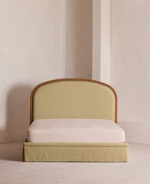 Mika Bed - King - Linen - Wheat - Hover Image
