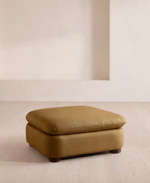 Rava Ottoman - Linen - Ochre - US - Hover Image