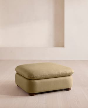 Rava Ottoman - Linen - Wheat - Hover Image