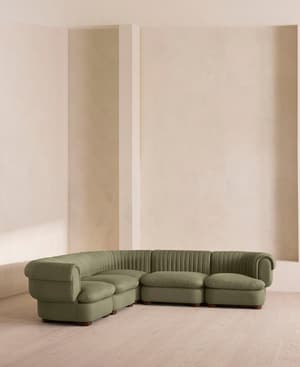 Rava Sectional Sofa - Corner Sofa - Linen - Sage - US - Hover Image