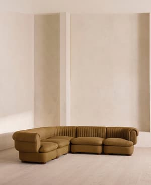 Rava Modular Sofa - Corner Sofa - Linen - Ochre - Hover Image