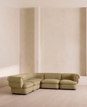 Rava Sectional Sofa - Corner Sofa - Linen - Wheat - US - Hover Image