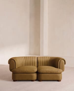 Rava Sectional Sofa - Three Seater - Linen - Ochre - US - Listing Image