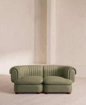 Rava Sectional Sofa - Three Seater - Linen - Sage - US - Listing Image