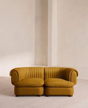 Rava Sectional Sofa - Three Seater - Linen - Turmeric - US - Listing Image