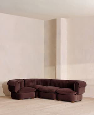 Rava Sectional Sofa - L-Shape Sofa - Velvet - Aubergine - US - Listing Image