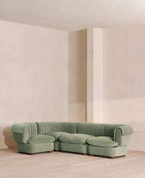 Rava Modular Sofa - L-Shape Sofa - Velvet - Seafoam - UK - Listing Image