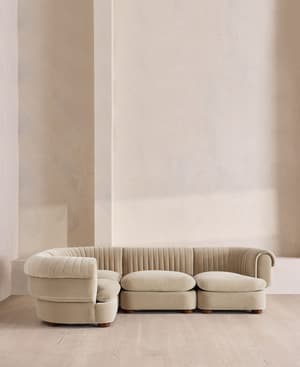Rava Modular Sofa - L-Shape Sofa - Velvet - Oyster - UK - Hover Image