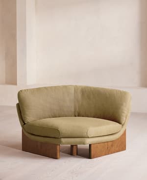 Tellis Corner Chair - Linen - Wheat - US - Hover Image