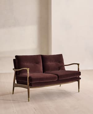 Theodore Two Seater Sofa - Velvet - Aubergine - US - Listing Image