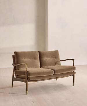 Theodore Two Seater Sofa - Velvet - Truffle - US - Listing Image