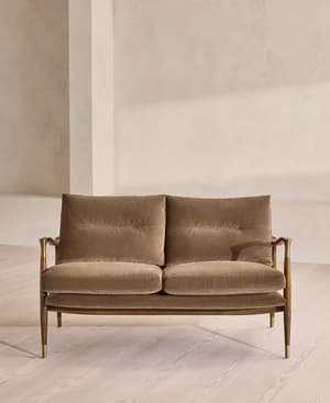 Theodore Two Seater Sofa - Velvet - Truffle - US - Hover Image