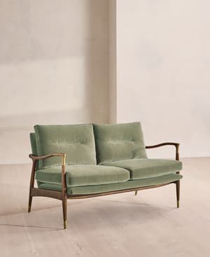 Theodore Two Seater Sofa - Velvet - Seafoam - UK - Listing Image