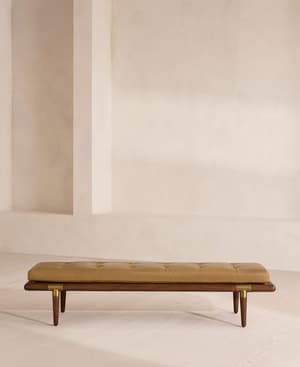 Theodore Bench - Leather - Honey - UK - Hover Image