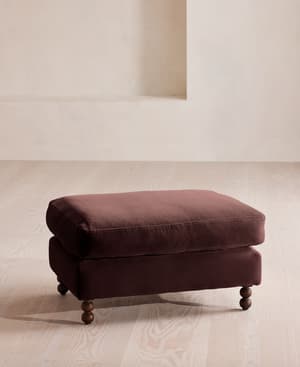 Audrey Rectangle Ottoman - Velvet - Aubergine - US - Listing Image