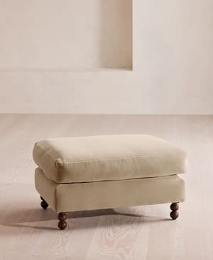 Audrey Rectangle Ottoman - Velvet - Oyster - UK - Listing Image
