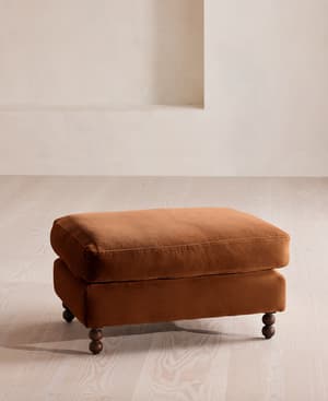 Audrey Rectangle Ottoman - Velvet - Cinnamon - UK - Listing Image
