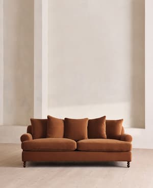 Audrey Three Seater Sofa - Velvet - Cinnamon - UK - Listing Image