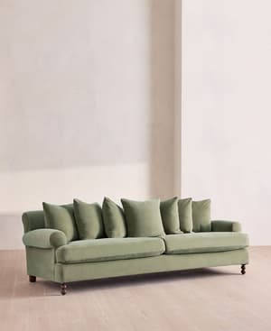 Audrey Four Seater Sofa - Velvet - Seafoam - UK - Hover Image