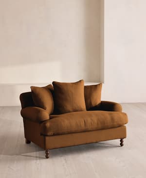 Audrey Loveseat - Linen - Terracotta - US - Listing Image