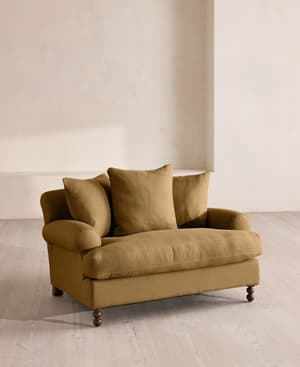 Audrey Loveseat - Linen - Ochre - Listing Image