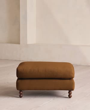 Audrey Rectangle Ottoman - Linen - Terracotta - US - Hover Image