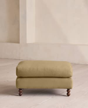 Audrey Rectangle Ottoman - Linen - Wheat - Hover Image