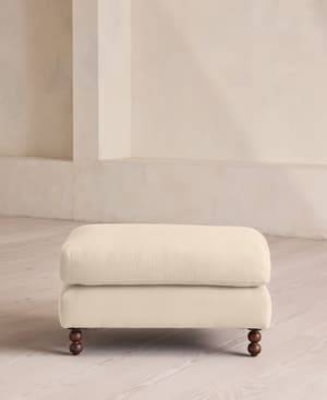 Audrey Rectangle Ottoman - Linen - Bisque - Hover Image