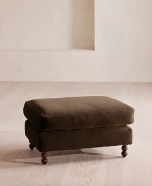 Audrey Rectangle Ottoman - Sofa - Velvet - Chocolate - Listing Image