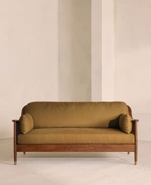 Atlanta Three Seater Sofa - Linen - Ochre - Listing Image