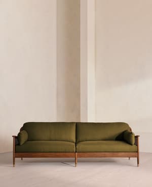Atlanta Four Seater Sofa - Linen - Olive - Listing Image