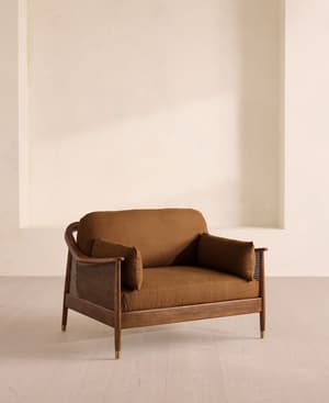 Atlanta Loveseat - Linen - Terracotta - UK - Listing Image