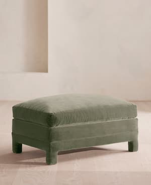 Ashford Ottoman - Velvet - Seafoam - US - Listing Image