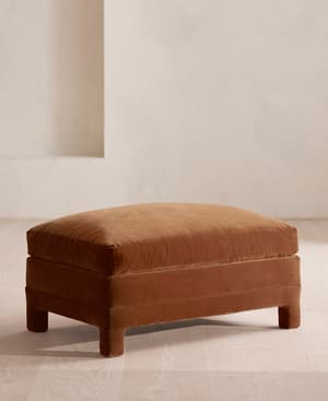 Ashford Ottoman - Velvet - Cinnamon - US - Listing Image