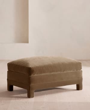 Ashford Ottoman - Velvet - Truffle - US - Listing Image