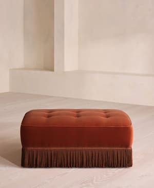 Elowen Ottoman - Velvet - Rust - UK - Hover Image