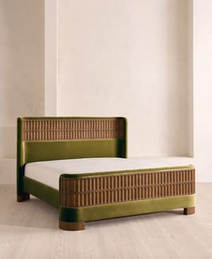Devon Bed - Queen - Velvet - Olive - US - Listing Image