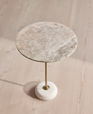 Fleet Side Table - Medium - Terra Bianca Marble - Hover Image
