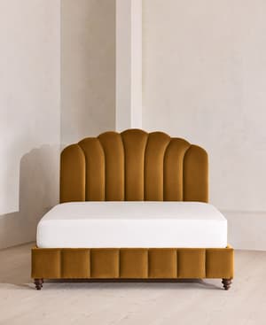 Manette Bed - with Twisted Cord - Full - Velvet - Mustard - US - Hover Image