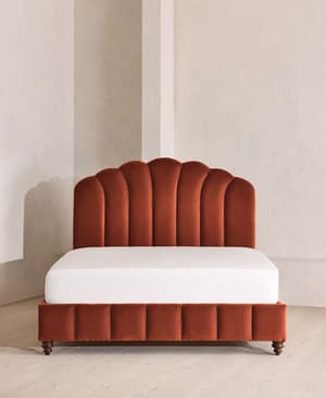 Manette Bed - with Twisted Cord - Double - Velvet Rust - Hover Image