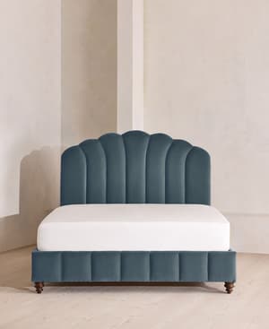 Manette Bed - with Twisted Cord - Full - Velvet - Grey Blue - US - Hover Image