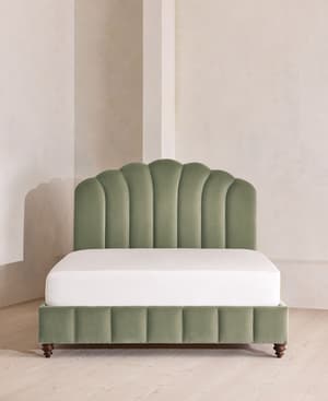 Manette Bed - with Twisted Cord - Double - Velvet - Seafoam - UK - Hover Image