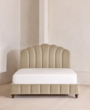 Manette Bed - with Twisted Cord - Full - Velvet - Oyster - US - Hover Image