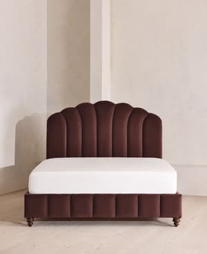 Manette Bed - with Twisted Cord - Full - Velvet - Aubergine - US - Hover Image