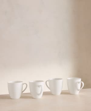 House Mug - Bone China - White - Set of Four - Listing Image