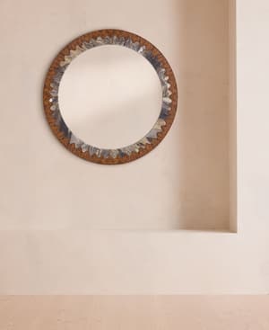 Fiore Wall Mirror - Brazilian Quartzite & Ash Burl - Listing Image