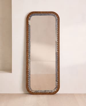 Fiore Floor Mirror - Brazilian Quartzite & Ash Burl - Hover Image